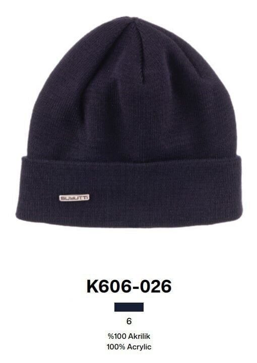 Suyutti 606-026 Koyu Lacivert Erkek Demirli Lüks Örme Bere 6'lı