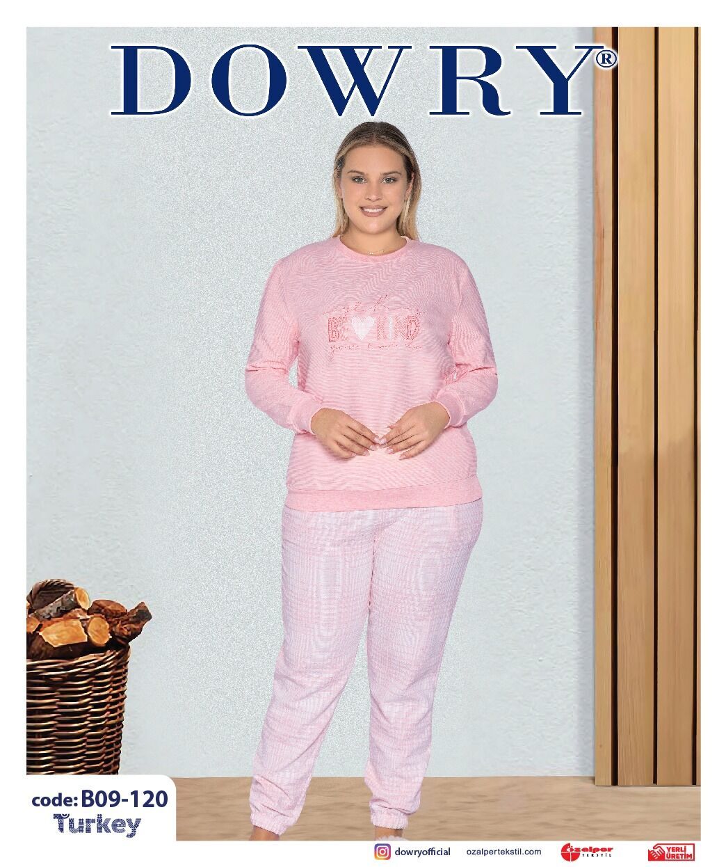 Dowry B09-120 (2XL-3XL-4XL-5XL) Uzun Kollu Bayan Pijama Takımı 4'lü