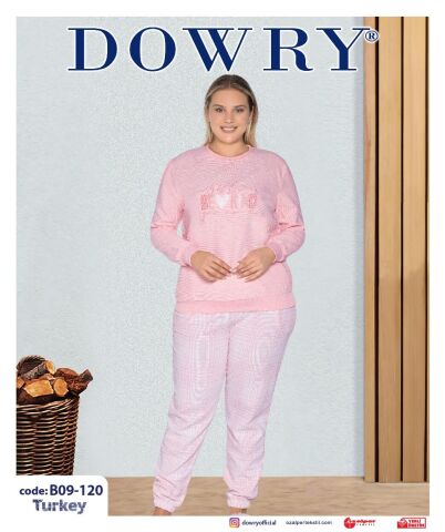Dowry B09-120 (2XL-3XL-4XL-5XL) Uzun Kollu Bayan Pijama Takımı 4'lü