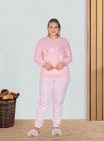 Dowry B09-120 (2XL-3XL-4XL-5XL) Uzun Kollu Bayan Pijama Takımı 4'lü