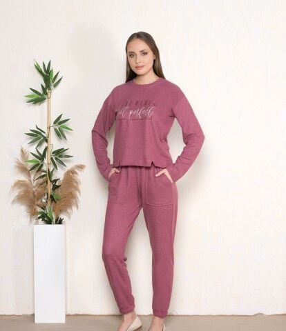 Dowry 09-126 (S-M-L-XL) Uzun Kollu Bayan Pijama Takımı 4'lü