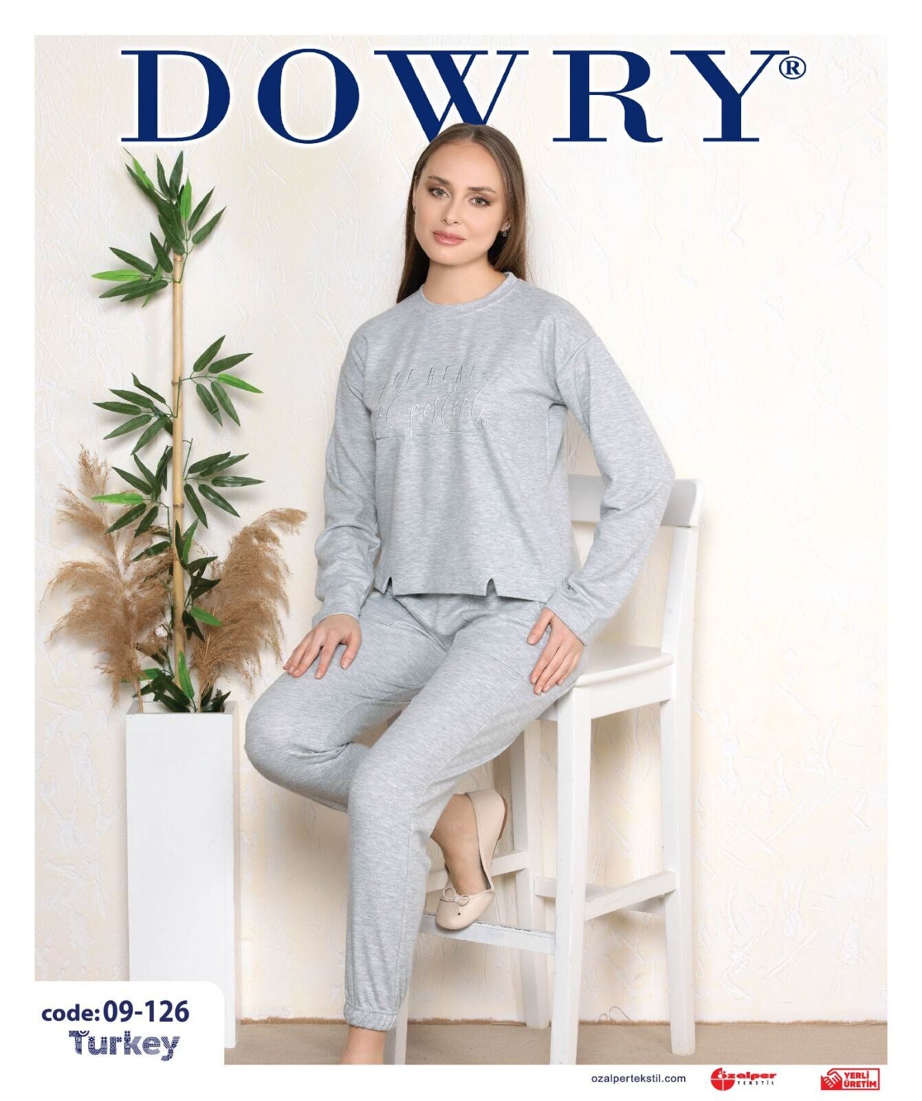 Dowry 09-126 (S-M-L-XL) Uzun Kollu Bayan Pijama Takımı 4'lü