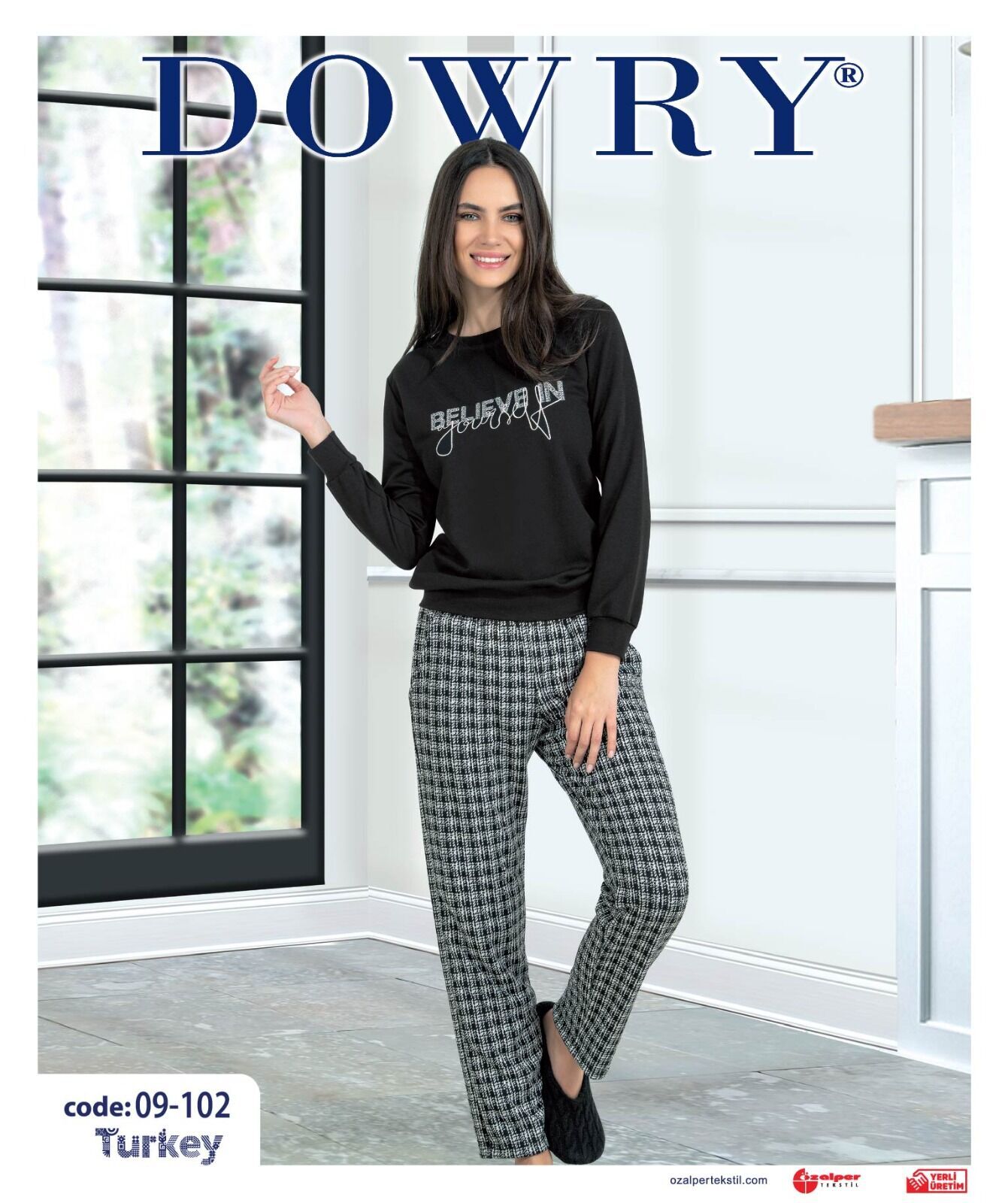 Dowry 09-102 (S-M-L-XL) Uzun Kollu Bayan Pijama Takımı 4'lü