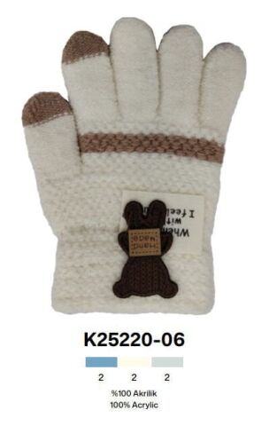 Kitti P-K25220-06 3-6 Yaş Örme Erkek Çocuk Eldiven 6'lı