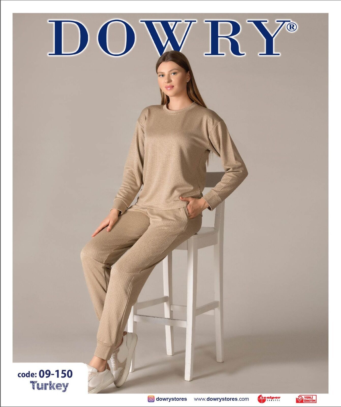 Dowry 09-150 (S-M-L-XL) Uzun Kollu Bayan Pijama Takımı 4'lü