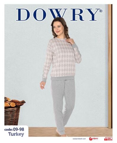 Dowry 09-98 (S-M-L-XL) Uzun Kollu Bayan Pijama Takımı 4'lü