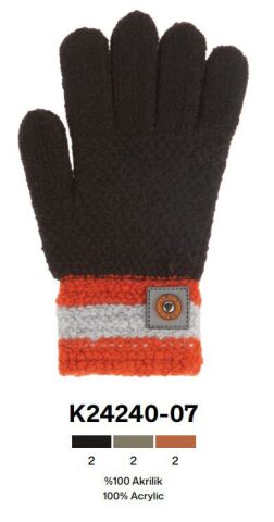 Kitti P-K24240-07 9-12 Yaş Örme Erkek Çocuk Eldiven 6'lı