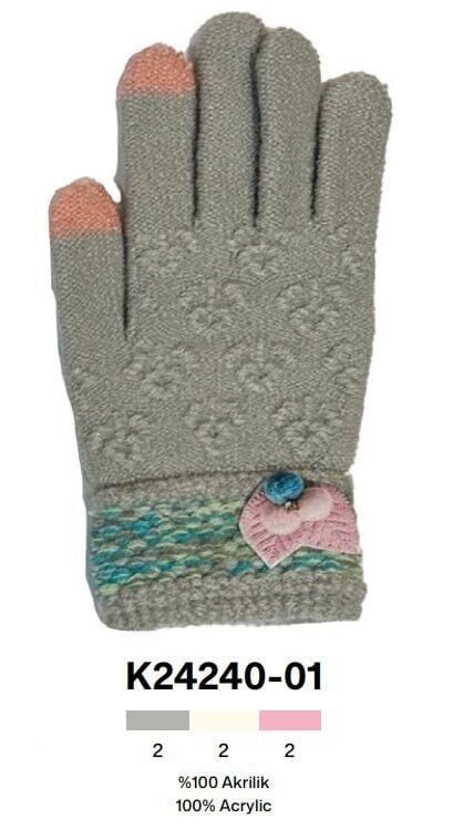 Kitti P-K24240-01 9-12 Yaş Örme Kız Çocuk Eldiven 6'lı