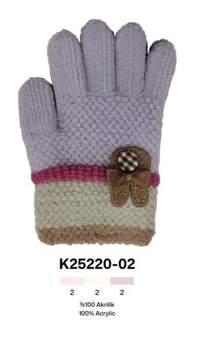 Kitti P-K25220-02 3-6 Yaş Örme Kız Çocuk Eldiven 6'lı