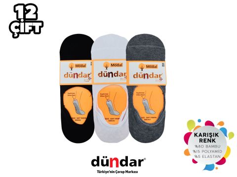 Dündar Dikişsiz Yıkamalı Kokulu Bayan Likralı Modal Babet Çorap 12'li
