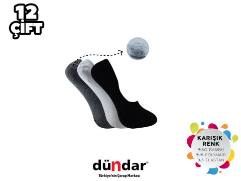 Dündar Dikişsiz Yıkamalı Kokulu Bayan Likralı Modal Babet Çorap 12'li