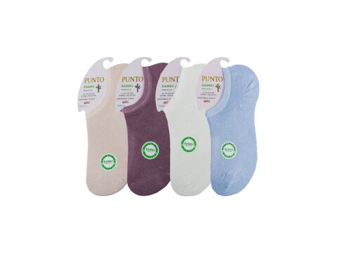 Punto 6002 Yıkamalı Dikişsiz Bayan Bambu Sneakers 12'li