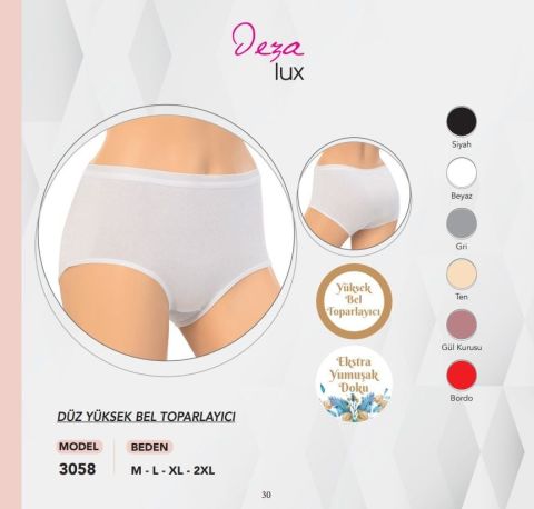 Dondeza 3058 Ara Beden L Yüksek Bel Toparlayıcı Külot 12'li