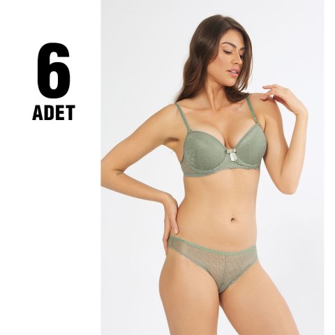 Cansoy 153 Dolgulu Dantelli Bayan Sütyen Takım 6'lı