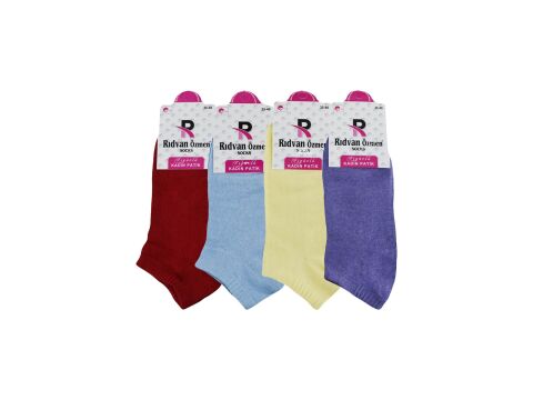 Pelin 12-22 Naturel Penye Parfümlü 3 Boyutlu Bayan Patik 12'li