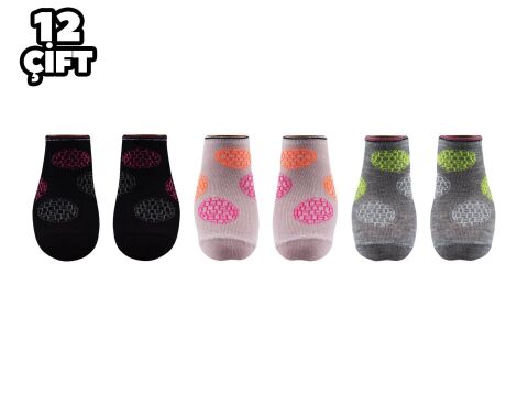 XGRİ POLO 23-14 3'lü Bayan Penye Sneakers 12'li