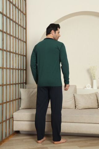 Modareya 3074 (M-L-XL-XXL) Erkek Uzun Kollu Pijama Takım 4'lü
