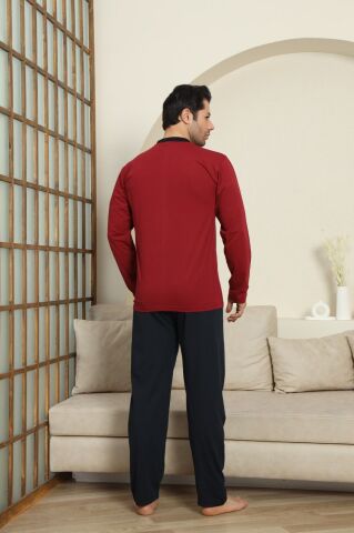 Modareya 3074 (M-L-XL-XXL) Erkek Uzun Kollu Pijama Takım 4'lü
