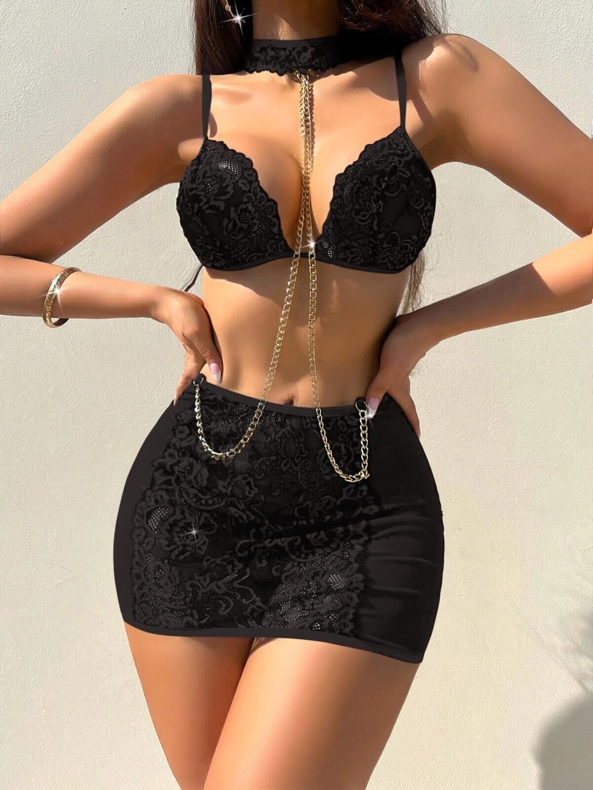 Passione 70022 Erotik Etekli Sütyen Takım