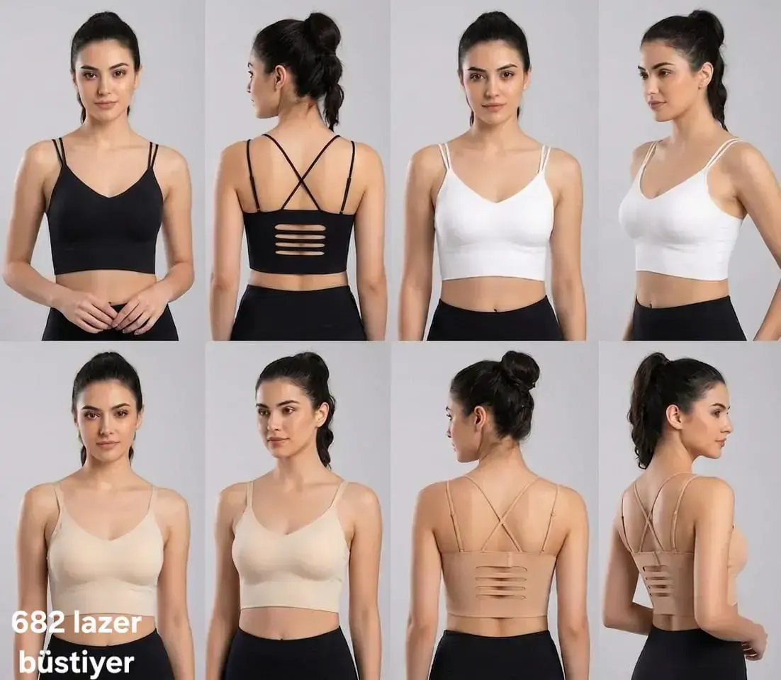 FK 682B (M-L-XL-XXL) Lazer Kesim Bayan Sütyen 6'lı