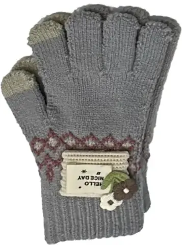 Kitti P-K25230-01 (4-8) Yaş Kız Çocuk Örme Eldiven 6'lı