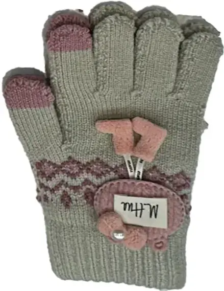 Kitti P-K25230-01 (4-8) Yaş Kız Çocuk Örme Eldiven 6'lı