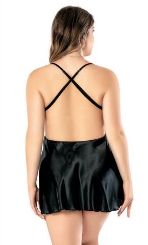 NIGHTLIGHT 3555 Battal Beden Saten Gecelik