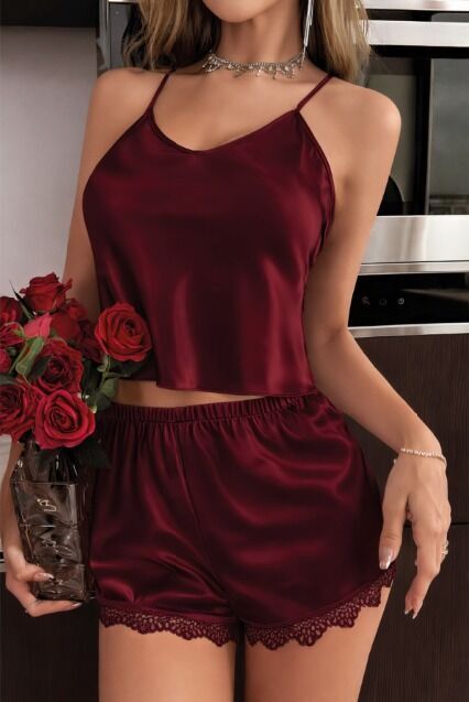 Visatin 1132 Bayan Saten Şortlu Gecelik
