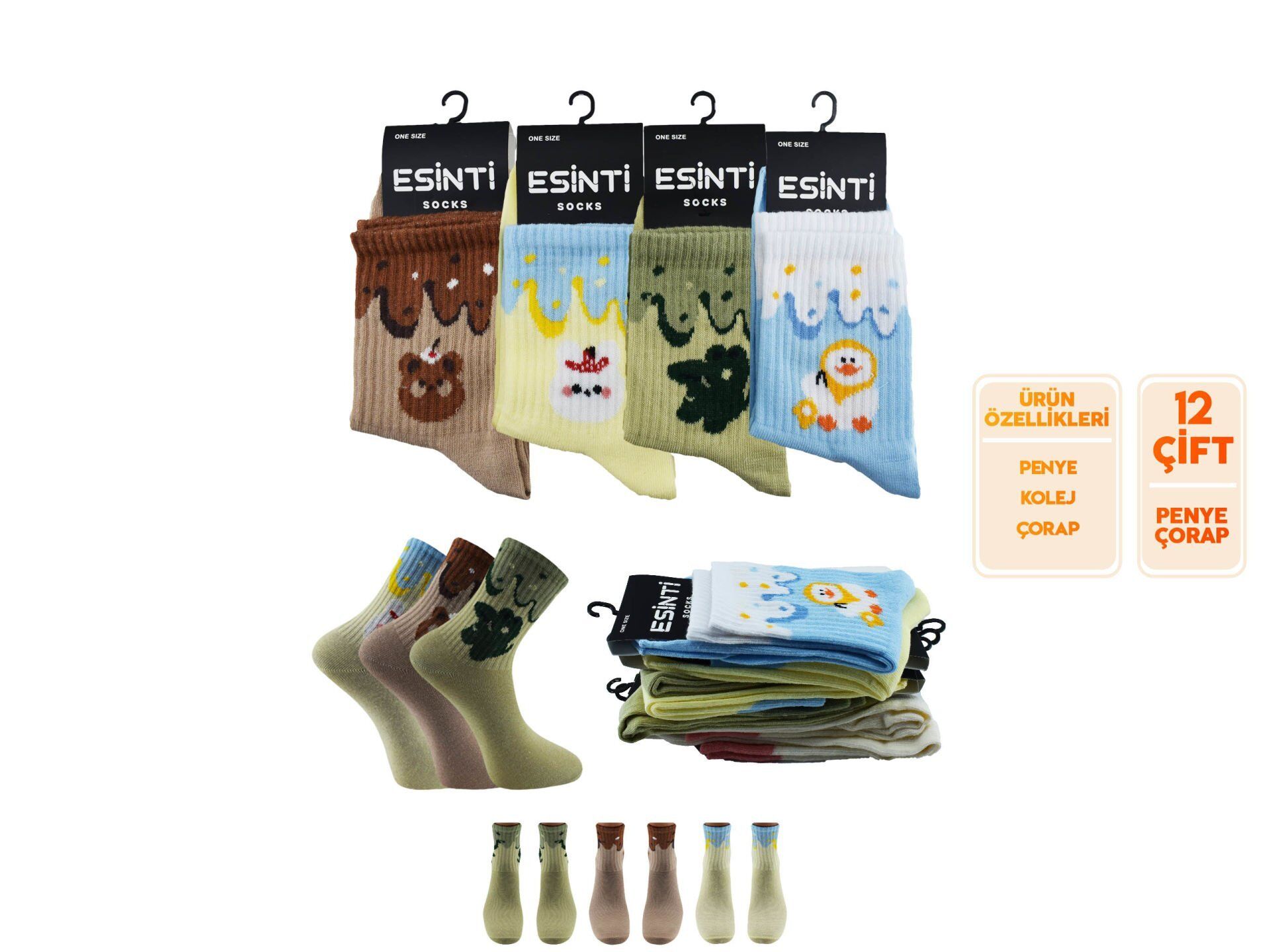 Esinti 117 Bayan Kolej Çorap 12'li
