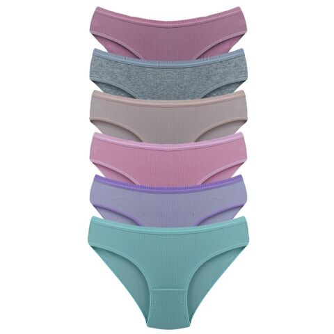 Byou Life (L-XL-2XL) Penye Pastel Fitilli Bayan Külot 12'li