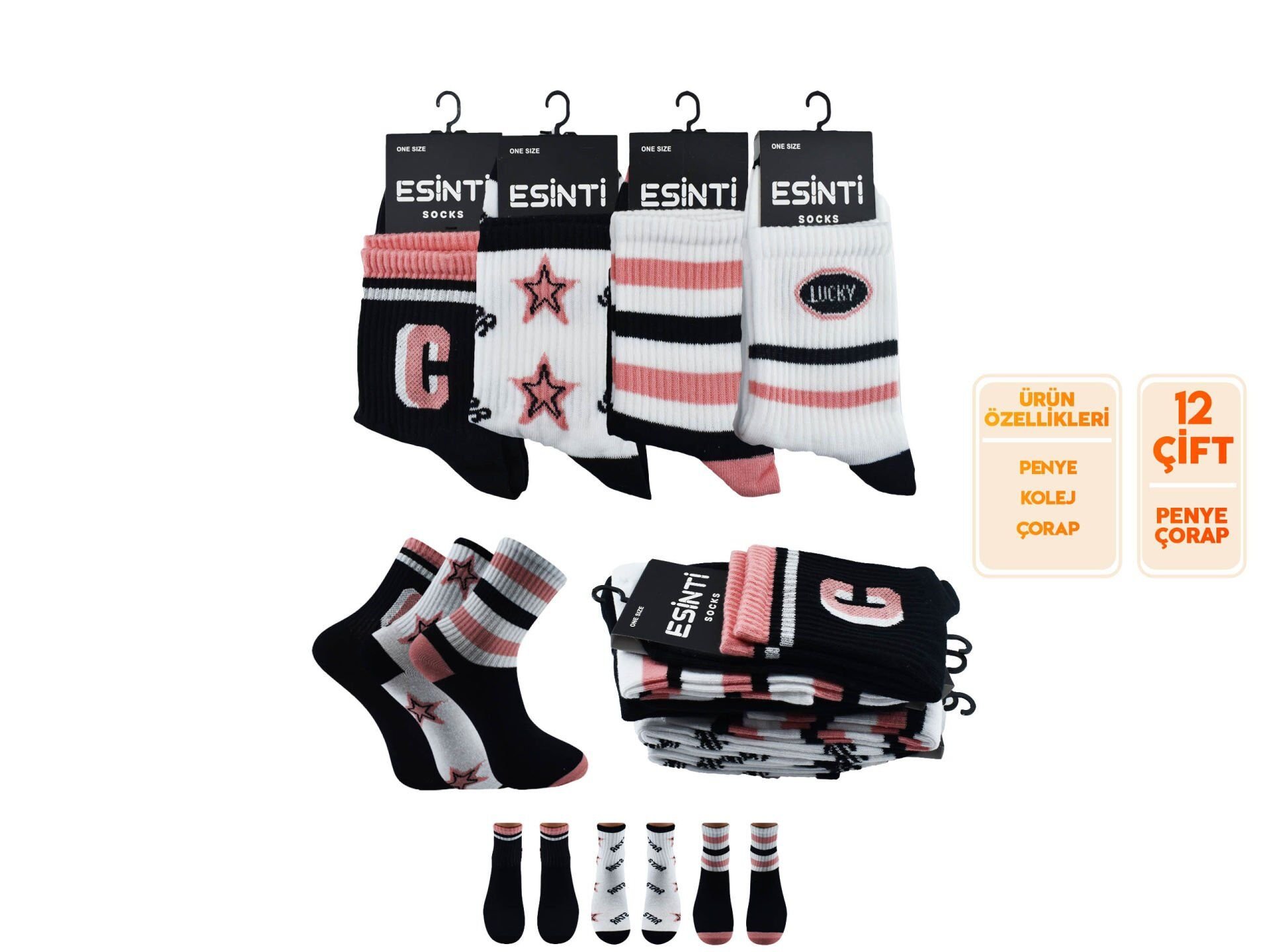 Esinti 121 Bayan Kolej Çorap 12'li