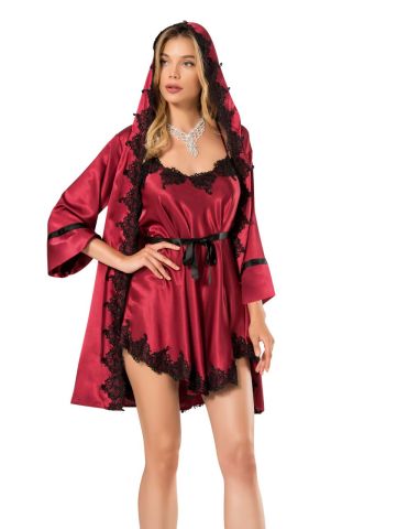 Moongirl 057 Bayan Fantazi Saten Gecelik Takım