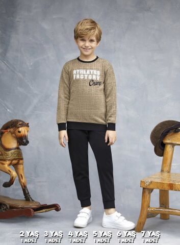 Elsima 3158 Erkek Çocuk Uzun Kollu Pijama Takımı 6'lı (2-3-4-5-6-7 Yaş)