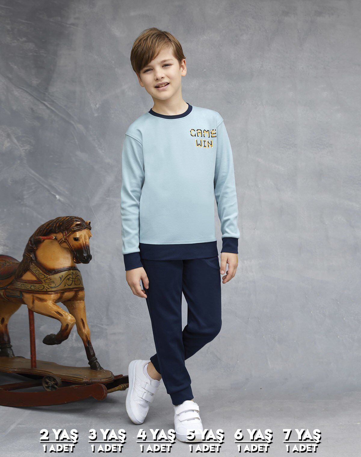 Elsima 3157 Erkek Çocuk Uzun Kollu Pijama Takımı 6'lı (2-3-4-5-6-7 Yaş)