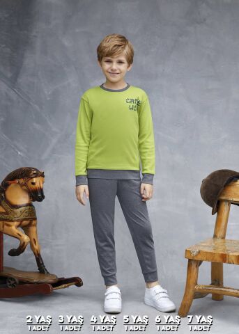 Elsima 3157 Erkek Çocuk Uzun Kollu Pijama Takımı 6'lı (2-3-4-5-6-7 Yaş)