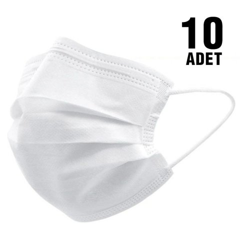 Du-Med Medikal 3 Katlı Telli Lastikli Maske 10'lu