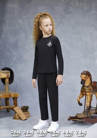 Elsima 3178 Kız Çocuk Uzun Kollu Pijama Takımı 6'lı (2-3-4-5-6-7 Yaş)