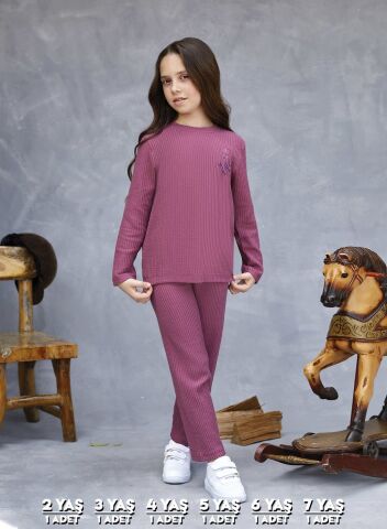 Elsima 3178 Kız Çocuk Uzun Kollu Pijama Takımı 6'lı (2-3-4-5-6-7 Yaş)
