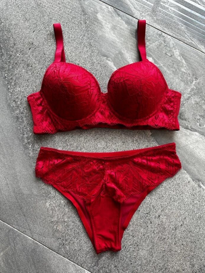 Cansoy 676 (85-90-95-100) Balenli Desteksiz Dantelli C Cup Sütyen Takım 6'lı