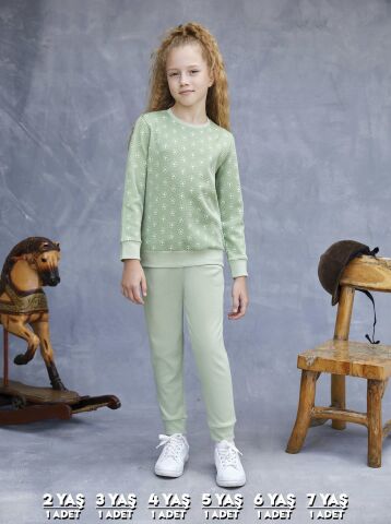 Elsima 3181 Kız Çocuk Uzun Kollu Pijama Takımı 6'lı (2-3-4-5-6-7 Yaş)