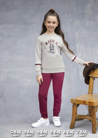 Elsima 3186 Kız Çocuk Uzun Kollu Pijama Takımı 6'lı (2-3-4-5-6-7 Yaş)