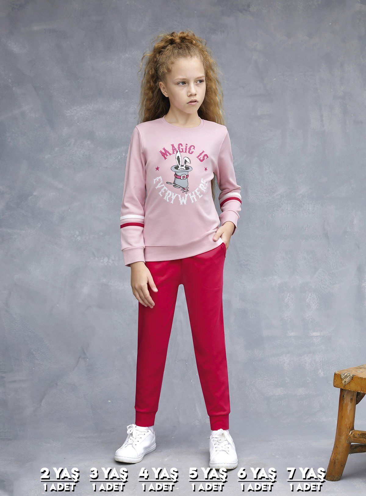 Elsima 3186 Kız Çocuk Uzun Kollu Pijama Takımı 6'lı (2-3-4-5-6-7 Yaş)