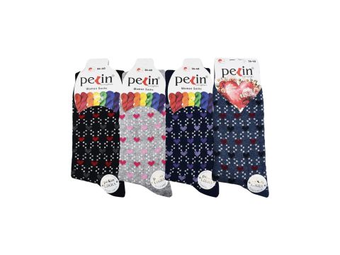 Pelin 9-5 Naturel Pamuk Bayan Soket Çorap 12'li