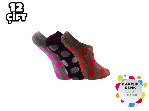 XGRİ POLO 37-2 Simli Bayan Penye Sneaker 12'li
