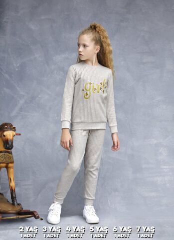 Elsima 3187 Kız Çocuk Uzun Kollu Pijama Takımı 6'lı (2-3-4-5-6-7 Yaş)