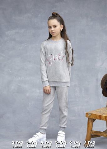 Elsima 3187 Kız Çocuk Uzun Kollu Pijama Takımı 6'lı (2-3-4-5-6-7 Yaş)