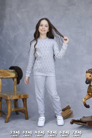 Elsima 3176 Kız Çocuk Uzun Kollu Pijama Takımı 6'lı (2-3-4-5-6-7 Yaş)