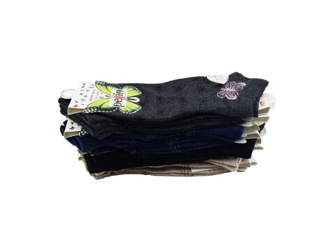 Pelin 11-1 Naturel Penye Bayan Patik 12'li