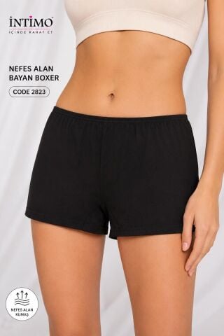 İntimo 2823 (S-M-L-XL) Nefes Alan Bayan Boxer 6'lı