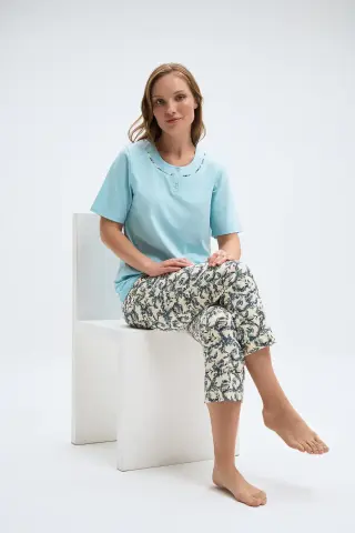 Pijadore 2084 (M-L-XL-XXL) Kısa Kol Kapri Takım 4'lü